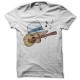 Shirt chapeau jouant de la guitare blanc pour homme et femme