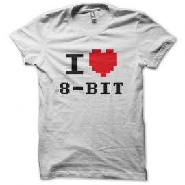 Shirt I love 8-bit blanc pour homme et femme