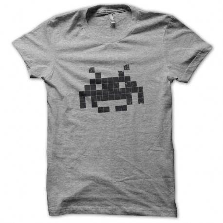 Shirt Space invaders gris pour homme et femme