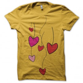 Shirt love jaune pour homme et femme