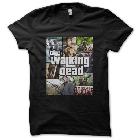 Shirt walking dead parodie gta en noir pour homme et femme