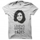 Shirt crows before hoes blanc pour homme et femme