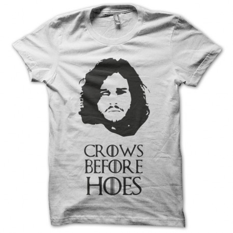 Shirt crows before hoes blanc pour homme et femme