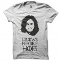 Shirt crows before hoes blanc pour homme et femme