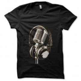 Shirt Microphones and headphones noir pour homme et femme