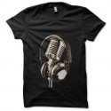 Shirt Microphones and headphones noir pour homme et femme