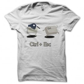 Shirt ctrl+esc blanc pour homme et femme