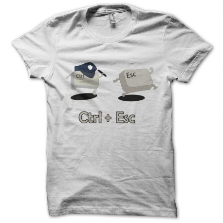 Shirt ctrl+esc blanc pour homme et femme
