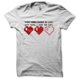 Shirt video games ruined my life blanc pour homme et femme