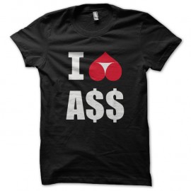Shirt i love ass noir pour homme et femme