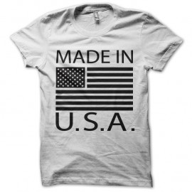 Shirt made in u s a blanc pour homme et femme