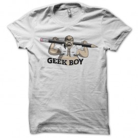 Shirt geek boy blanc pour homme et femme