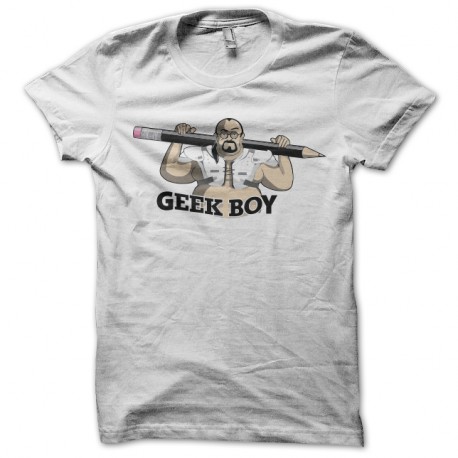 Shirt geek boy blanc pour homme et femme