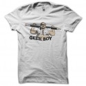 Shirt geek boy blanc pour homme et femme