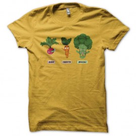 Shirt fruits légumes manga jaune pour homme et femme