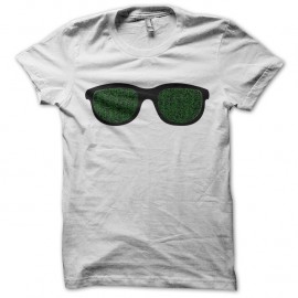 Shirt blanc lunettes de matrix pour homme et femme