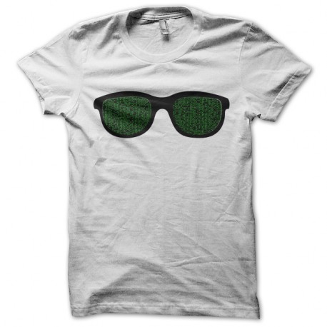 Shirt blanc lunettes de matrix pour homme et femme