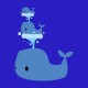 Shirt la famille baleine bleu royal pour homme et femme