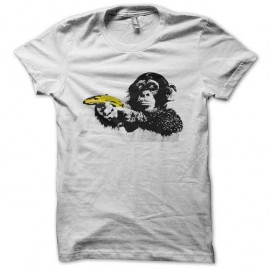 Shirt warrol singe et banane blanc pour homme et femme