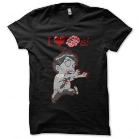 Shirt j'aime les cerveaux noir pour homme et femme