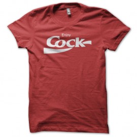 Shirt Enjoy Cock White on Red pour homme et femme