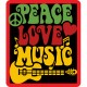 Shirt peace love music blanc pour homme et femme