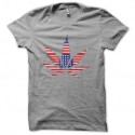 Shirt marijuana couleur drapeau americain en gris pour homme et femme