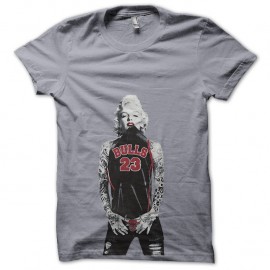 Shirt marilyn monroe chicago bulls en gris pour homme et femme