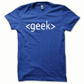 Shirt GEEK blanc/bleu royal pour homme et femme