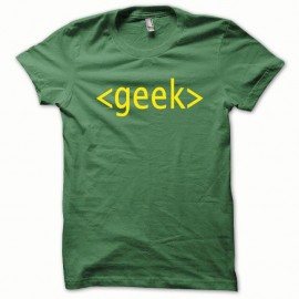 Shirt GEEK jaune/vert bouteille pour homme et femme