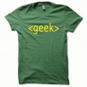 Shirt GEEK jaune/vert bouteille pour homme et femme