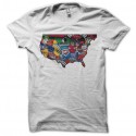 Shirt NBA carte des etats unis blanc pour homme et femme