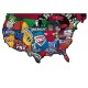 Shirt NBA carte des etats unis blanc pour homme et femme