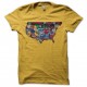 Shirt NBA carte des etats unis jaune pour homme et femme
