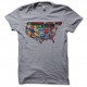 Shirt NBA carte des etats unis gris pour homme et femme