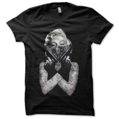Shirt marilyn monroe et ses guns noir pour homme et femme