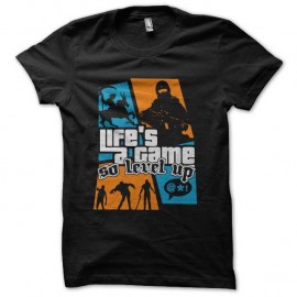 Shirt level up noir pour homme et femme