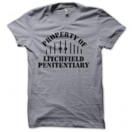 Shirt property of litchfield penitentiary gris pour homme et femme