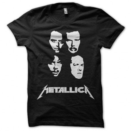 Shirt metallica visages en noir pour homme et femme