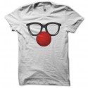 Shirt funny glasses en blanc pour homme et femme
