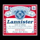 Shirt GoT Lannister beer noir pour homme et femme