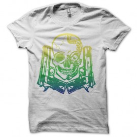 Shirt gun and skull en blanc pour homme et femme