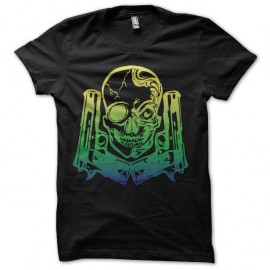 tee gun and skull en noir pour homme et femme