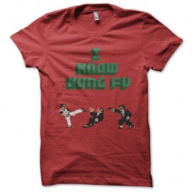 Shirt I know kung fu en rouge pour homme et femme