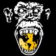 Shirt angry monkey jaune sur noir pour homme et femme