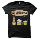 Shirt 3 bieres noir pour homme et femme