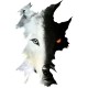 Shirt portrait loup artistique en blanc pour homme et femme