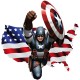 Shirt captain america drapeau americain en blanc pour homme et femme
