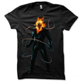 Shirt Ghost Rider chaines noir pour homme et femme