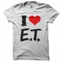 Shirt I LOVE E.T. l'extraterrestre blanc pour homme et femme